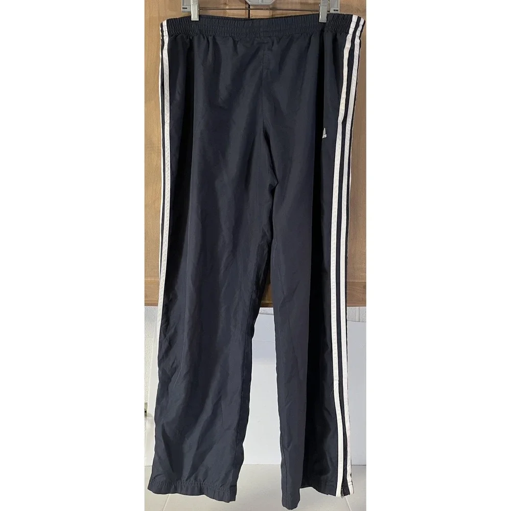 Vintage Y2K Adidas Men's Three Stripe Track Windbreaker‎ Pants Clima Proof Sz L